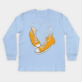 Mustard Converse Kids Long Sleeve T-Shirt